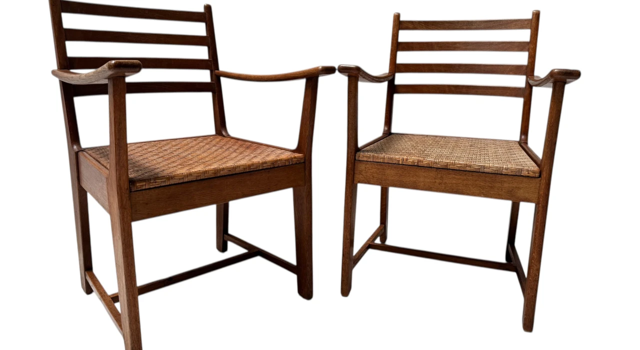 Two Modernist Art Deco Armchairs by Bas van Pelt for My Home, 1930s